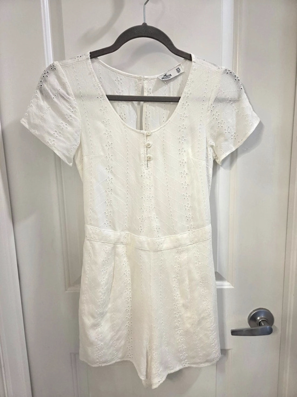 Hollister White Eyelet Mini Romper